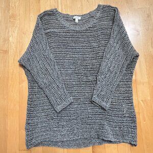 Soft by Joie Oversized Black & White Marbled Sweater